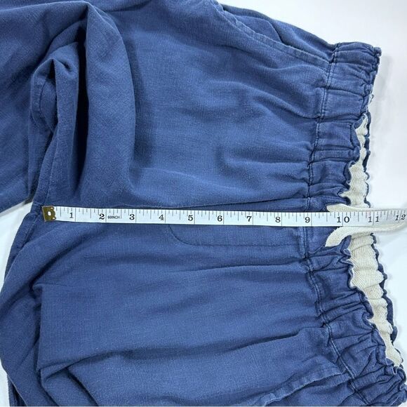 Nais cotton linen elastic waist cropped paint with lace cuff S - Picture 9 of 10